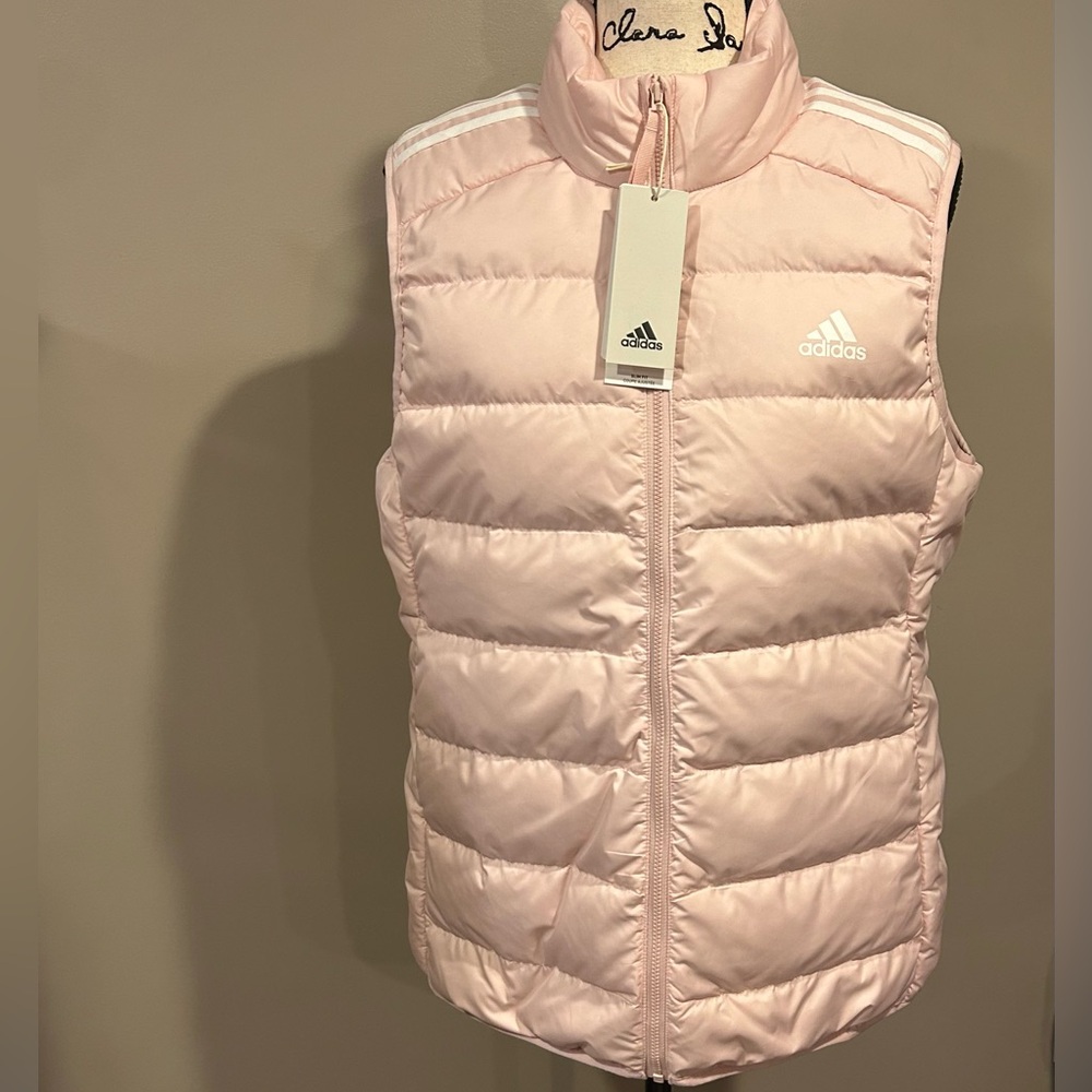 Adidas Essentials 3 Stripe Duck Down Vest Jacket - Picture 9 of 13